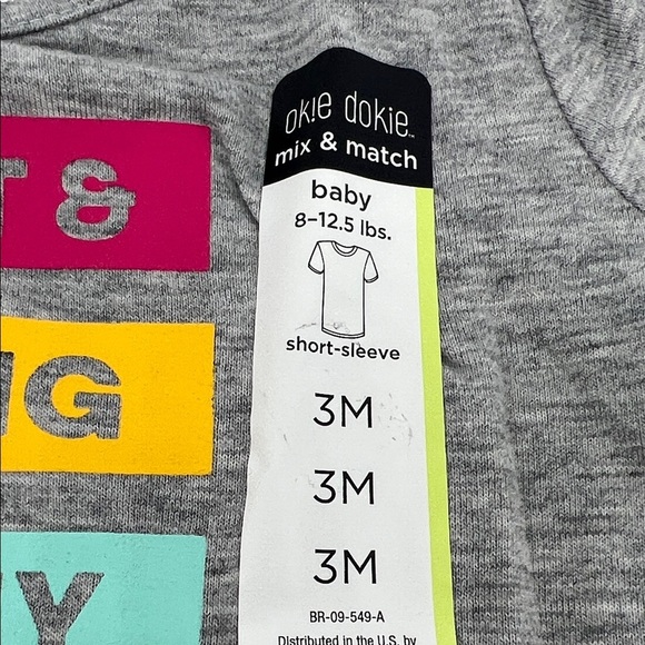 Okie Dokie Baby Girls 3M Gray Short Sleeve Top “Smart & Strong Like My Mama” - Picture 4 of 4